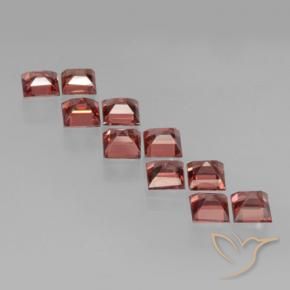 Gemas de Granate piropo Rojo rosado oscuro natural de 4.28 ct, Cuadrado, VS