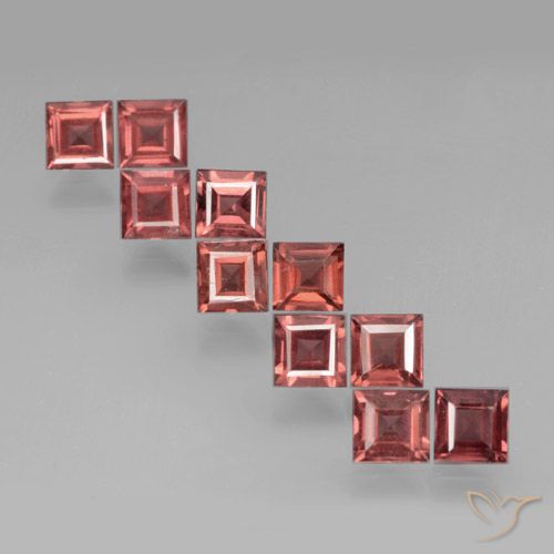 4.14ctw Natural Rojo rosado Granate piropo, Cuadrado, VS