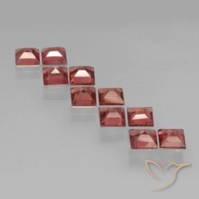 Gemas de Granate piropo Rojo rosado natural de 4.14 ct, Cuadrado, VS