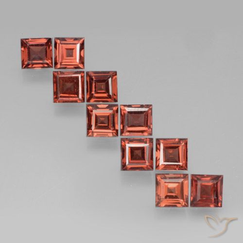 4.54ctw Natural Rojo ladrillo Granate piropo, Cuadrado, VS