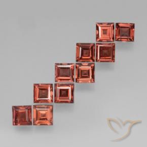 Gemas de Granate piropo Rojo ladrillo natural de 4.54 ct, Cuadrado, VS