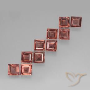Gemas de Granate piropo Rojo medio natural de 3.43 ct, Cuadrado, VS