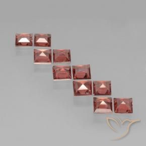 Gemas de Granate piropo Rojo medio natural de 3.43 ct, Cuadrado, VS
