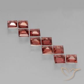 Gemas de Granate piropo Rojo medio natural de 3.85 ct, Cuadrado, VS