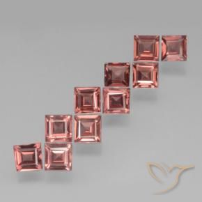 Gemas de Granate piropo Rojo medio natural de 3.52 ct, Cuadrado, VS