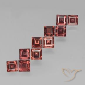 Gemas de Granate piropo Rojo escarlata natural de 4.03 ct, Cuadrado, VS