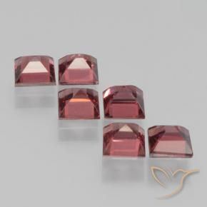 Gemas de Granate piropo Rojo medio natural de 2.92 ct, Cuadrado, VS