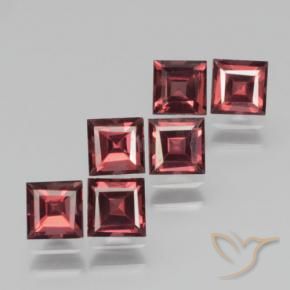 Gemas de Granate piropo Rojo merlot natural de 2.86 ct, Cuadrado, VS