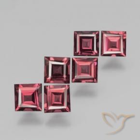 Gemas de Granate piropo Rojo merlot natural de 2.18 ct, Cuadrado, VS