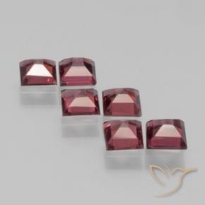 Gemas de Granate piropo Rojo merlot natural de 2.18 ct, Cuadrado, VS