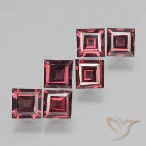 Gemas de Granate piropo Rojo oscuro natural de 2.78 ct, Cuadrado, VS