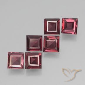 Gemas de Granate piropo Rojo frambuesa natural de 2.26 ct, Cuadrado, VS