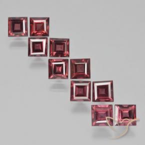 Gemas de Granate piropo Rojo oscuro natural de 4.48 ct, Cuadrado, VS