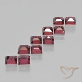 Gemas de Granate piropo Rojo oscuro natural de 4.48 ct, Cuadrado, VS