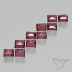 Gemas de Granate piropo Rojo escarlata natural de 3.64 ct, Cuadrado, VS