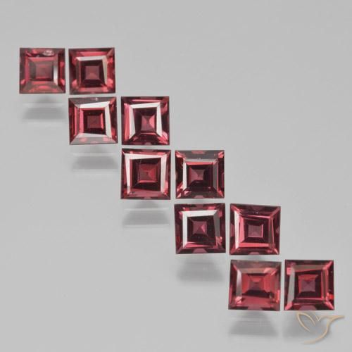 Gemas de Granate piropo Rojo oscuro natural de 4.57 ct, Cuadrado, VS