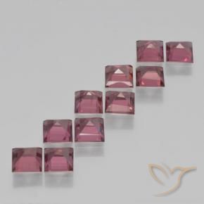 Gemas de Granate piropo Rojo oscuro natural de 3.87 ct, Cuadrado, VS
