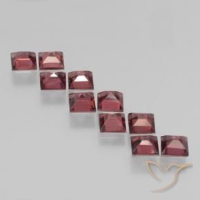 Gemas de Granate piropo Rojo escarlata natural de 4.42 ct, Cuadrado, VS
