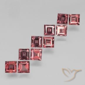 Gemas de Granate piropo Rojo oscuro natural de 4.34 ct, Cuadrado, VS