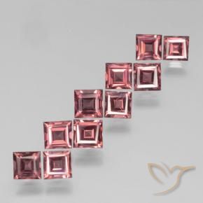 Gemas de Granate piropo Rojo medio natural de 3.96 ct, Cuadrado, VS