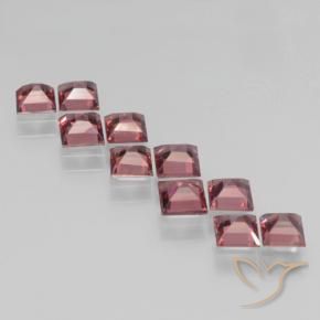 Gemas de Granate piropo Rojo medio natural de 3.96 ct, Cuadrado, VS