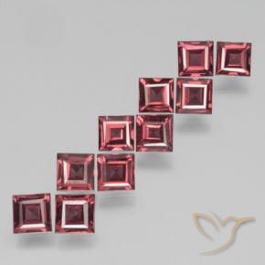 Gemas de Granate piropo Rojo oscuro medio natural de 4.26 ct, Cuadrado, VS