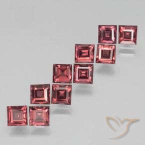 Gemas de Granate piropo Rojo escarlata natural de 4.30 ct, Cuadrado, VS
