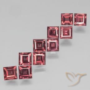 Gemas de Granate piropo Rojo oscuro natural de 4.24 ct, Cuadrado, VS
