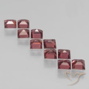 Gemas de Granate piropo Rojo oscuro natural de 4.24 ct, Cuadrado, VS