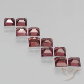 Gemas de Granate piropo Rojo carmesí natural de 4.40 ct, Cuadrado, VS