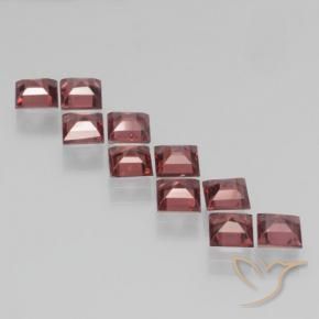 Gemas de Granate piropo Rojo carmesí natural de 3.95 ct, Cuadrado, VS