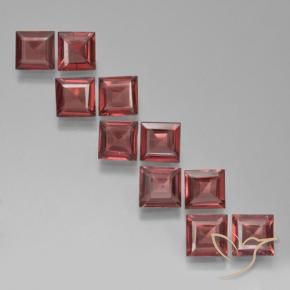 Gemas de Granate piropo Rojo oscuro natural de 3.52 ct, Cuadrado, VS