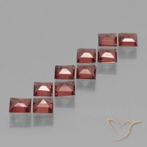 Gemas de Granate piropo Rojo oscuro natural de 3.80 ct, Cuadrado, VS