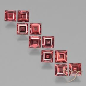 Gemas de Granate piropo Rojo carmesí natural de 4.26 ct, Cuadrado, VS