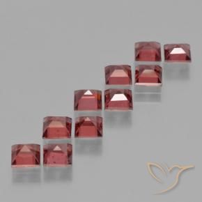 Gemas de Granate piropo Rojo carmesí natural de 4.26 ct, Cuadrado, VS