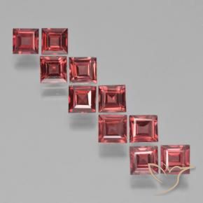 Gemas de Granate piropo Rojo oscuro natural de 3.97 ct, Cuadrado, VS