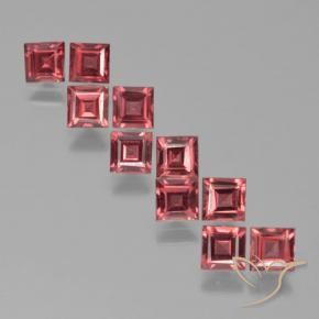 Gemas de Granate piropo Rojo escarlata natural de 4.03 ct, Cuadrado, VS