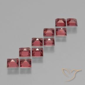 Gemas de Granate piropo Rojo escarlata natural de 4.03 ct, Cuadrado, VS