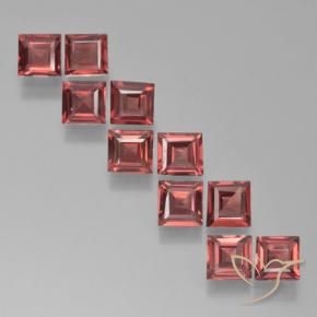 Gemas de Granate piropo Rojo claro natural de 3.36 ct, Cuadrado, VS