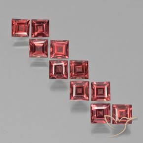 Gemas de Granate piropo Rojo escarlata claro natural de 4.28 ct, Cuadrado, VS
