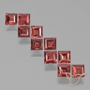 Gemas de Granate piropo Rojo medio natural de 4.51 ct, Cuadrado, VS
