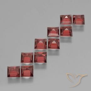 Gemas de Granate piropo Rojo medio natural de 4.51 ct, Cuadrado, VS