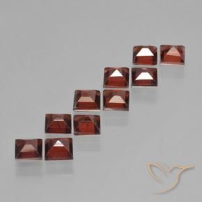Gemas de Granate piropo Rojo medio natural de 4.23 ct, Cuadrado, VS