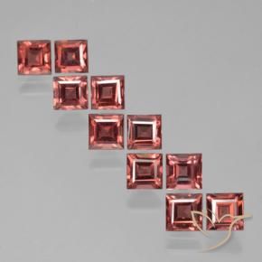 Gemas de Granate piropo Rojo medio natural de 4.52 ct, Cuadrado, VS