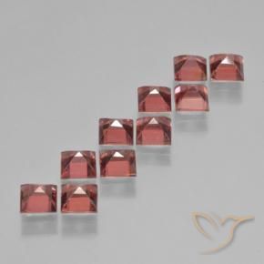 Gemas de Granate piropo Rojo medio natural de 4.52 ct, Cuadrado, VS