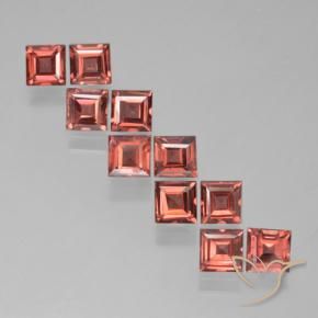 Gemas de Granate piropo Rojo ladrillo natural de 4.12 ct, Cuadrado, VS