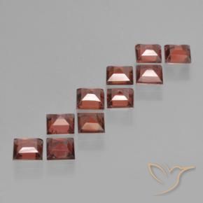 Gemas de Granate piropo Rojo oscuro natural de 3.33 ct, Cuadrado, VS
