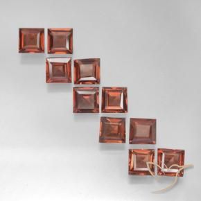 Gemas de Granate piropo Rojo medio natural de 3.47 ct, Cuadrado, VS