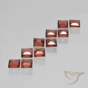 Gemas de Granate piropo Rojo medio natural de 3.47 ct, Cuadrado, VS