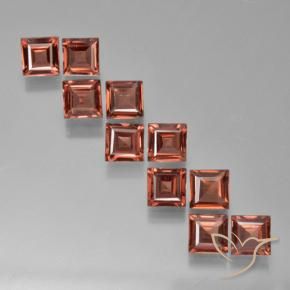 Gemas de Granate piropo Rojo carmesí intenso natural de 3.76 ct, Cuadrado, VS